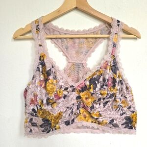 TORRID Pink Floral Unlined Lace Racerback Bralette SIZE 2X